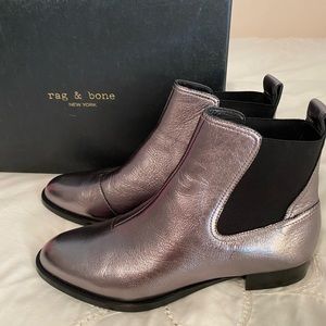 Rag & Bone - Gunmetal Grey Soft leather ankle boots size 39.5